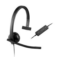 Logitech H570E Wired Headset Mono Headphones With NoiseCancelling Microphone Usb InLine Controls With Mute Button Indicator Led PcMacLaptop  Black  Auricular  En Oreja  Cableado - 981-000570